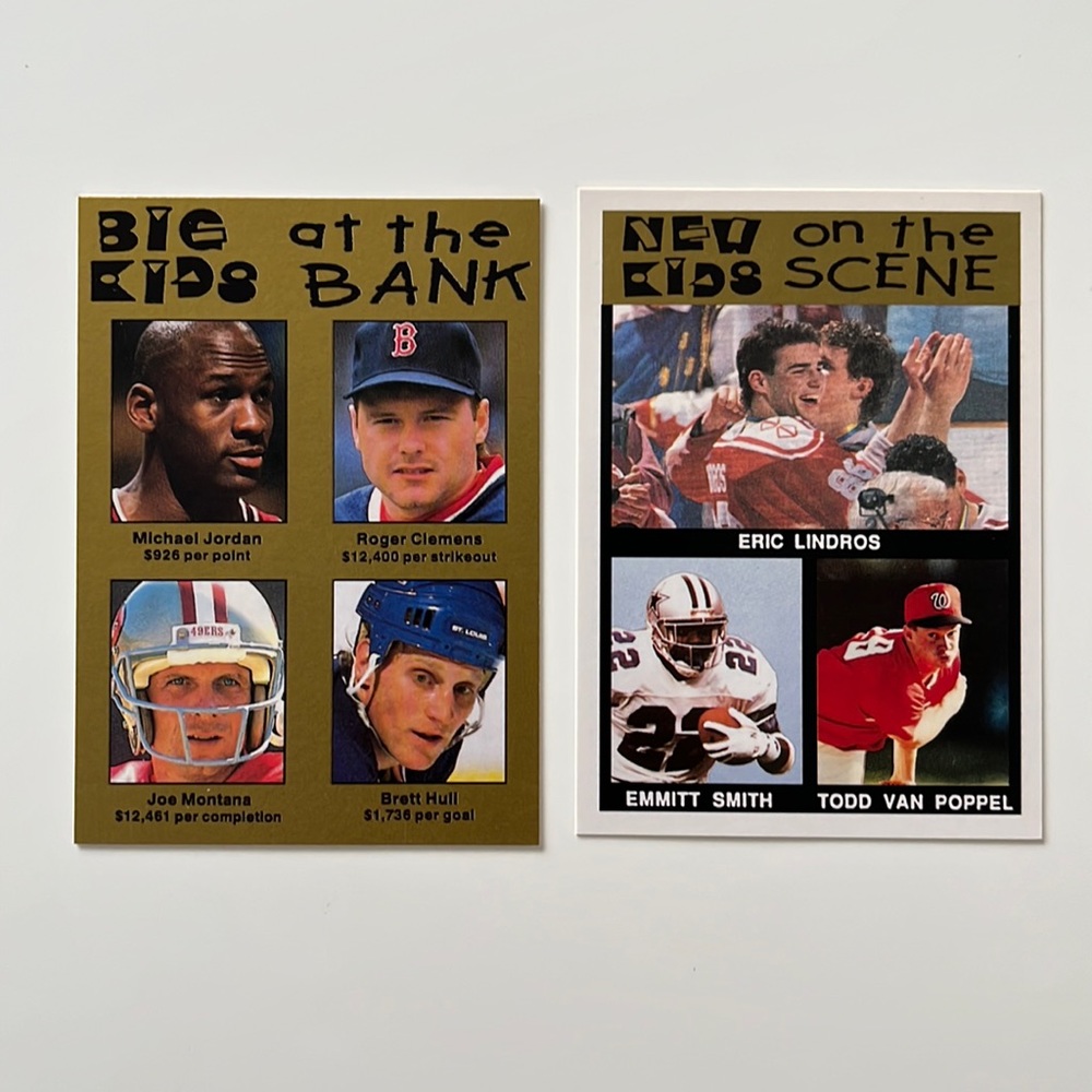 2 CARD LOT ‘91 Big Kids At The Bank/New Kids On The Scene Jordan Clemens Montana